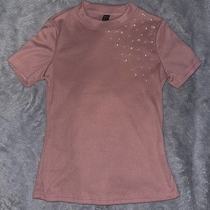 ROSE/SALON PINK COLORED PEARL BLOUSE!!